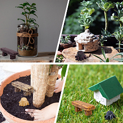 12шт. 2-х стилевые смоляные скамейки&nbsp;DJEW-GF0001-81