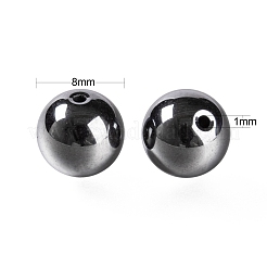 100шт 8мм немагнитные круглые бусины из синтетического гематита&nbsp;DIY-LS0002-16
