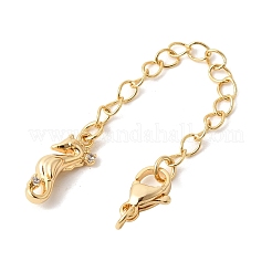 Удлинитель цепи из прозрачного кубического циркония из латуни с микропаве&nbsp;KK-Z149-07G