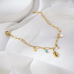 Простые браслеты из нержавеющей стали в форме звезд и ракушек&nbsp;NX6412-2