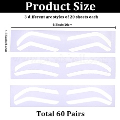 60шт 3 стиля пластиковая кожа для татуажа бровей&nbsp;AJEW-CP0009-58B