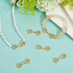 6 шт. латунные застежки с микропаве из прозрачного кубического циркония&nbsp;KK-BBC0018-72