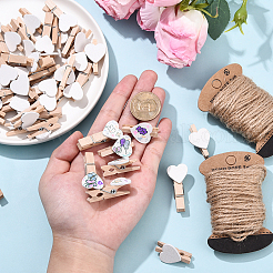 100 шт. 2 вида деревянных колышков-зажимов&nbsp;DIY-YW0017-36