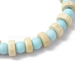 Натуральные круглые бусины говлита эластичные браслеты для мужчин и женщин&nbsp;BJEW-JB11817