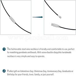 Проволока из нержавеющей стали ожерелье шнура поделки изготовления ювелирных изделий&nbsp;TWIR-UN0001-04