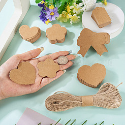 150 шт. 5 стили подарочных бирок из крафт-бумаги смешанной формы&nbsp;CDIS-TA0001-45