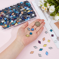 400 шт. 2 стиля ромбовидной и квадратной мозаичной плитки стеклянные кабошоны&nbsp;DIY-DR0002-58