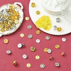 50 шт. 2-х цветный латунный значок на лацкан с бабочкой на спине&nbsp;KK-CJ0002-54