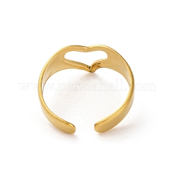 Кольца-манжеты в форме сердца из нержавеющей стали 304 для женщин&nbsp;RJEW-K258-05G-01