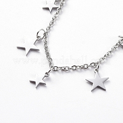 Не тускнеющие ожерелья с подвесками из нержавеющей стали марки 304&nbsp;X-NJEW-G334-06P