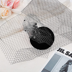 Сетка для свадебной фаты в виде птичьей клетки из полиэстера&nbsp;AJEW-WH0471-103B-01