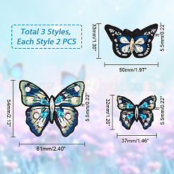 6 шт. 3 патча из полиэфирной ткани ручной работы&nbsp;DIY-GA0005-50