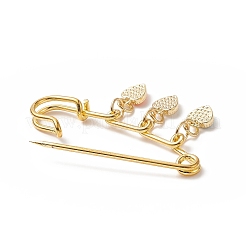 Стойка гальваника латунь эмаль сердце с оберегами от сглаза английская булавка брошь JEWB-BR00090