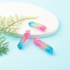 Гальванизировать природный кристалл кварца подвески&nbsp;PALLOY-JF00766