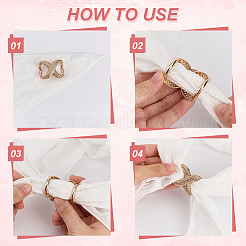 4 шт. 4 стиля зажимы для шарфа из цинкового сплава со стразами&nbsp;AJEW-DR0002-42