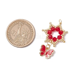 Подвески-цветы из стеклянных бусинок&nbsp;PALLOY-MZ00623