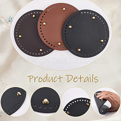 3 шт. 3 цвета плоская круглая искусственная кожа вязание крючком сумки подкладка для формирования низа ногтей&nbsp;DIY-CL0002-14