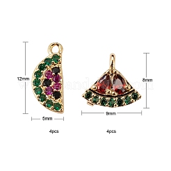 8шт латунные микро проложить красочные кубические циркониевые подвески&nbsp;KK-LS0001-40