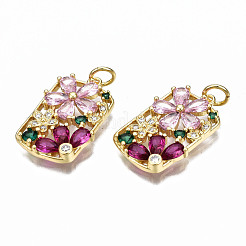 Латунные микро проложить кубического циркония подвески&nbsp;ZIRC-Q200-010-NF