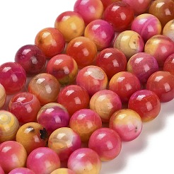 Окрашенные естественный агат бисер пряди&nbsp;G-G203-09C-10mm