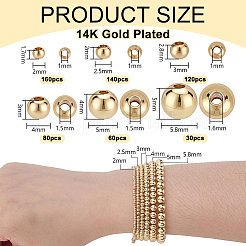 6 стиль стойка покрытие латунные распорные бусины&nbsp;KK-PH0013-52LG