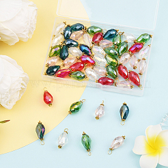 50 шт. подвески из гальванического стекла с граненым узором&nbsp;FIND-SP0004-74