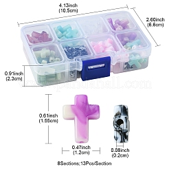 104 шт. 8-х цветные акриловые бусины с имитацией драгоценных камней&nbsp;OACR-FS0001-79