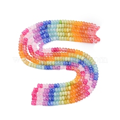 Нити градиентных бусин из натурального белого нефрита&nbsp;G-NH0006-A13-01