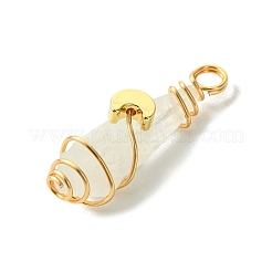 2 шт. подвески из натурального кварцевого кристалла с гальваническим покрытием&nbsp;PALLOY-JF03163-01