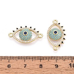 Подвески-соединители из латунного микропаве с небесно-голубым кубическим цирконием&nbsp;KK-N284-01G