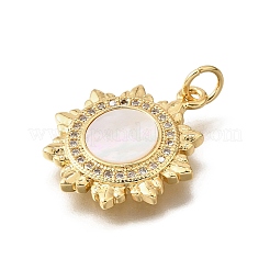 Подвески в форме ракушек из латуни с микропаве и кубическим цирконием&nbsp;KK-D328-12G