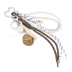 Подвесные украшения из бейсбольной искусственной кожи&nbsp;HJEW-JM04381