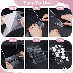 6-уровневые пластиковые подставки для скрапбукинга с клейкой лентой&nbsp;ODIS-WH0086-105