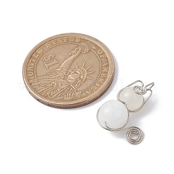 Подвески из стеклянных бусин с имитацией нефрита&nbsp;PALLOY-JF02479-02