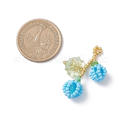 Подвески из стеклянных бусин в виде ягод и листьев&nbsp;PALLOY-MZ01114-04