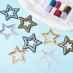 16 шт. 4-х цветные аппликации из полиэстера и пластика с вышивкой&nbsp;DIY-GA0007-40