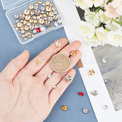 40 шт. плоские круглые подвески из нержавеющей стали 304 со стразами DIY-UN0002-71