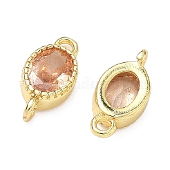 Латунные подвески-шармы с овальными фианитами&nbsp;KK-P348-07G-04