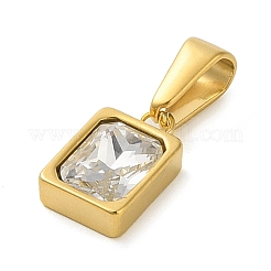 Подвески из нержавеющей стали 304 с кубическим цирконием&nbsp;STAS-R229-30B-G