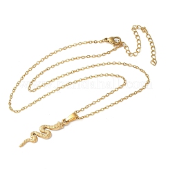 Ожерелья из нержавеющей стали 304 с подвеской в виде змеи для женщин и мужчин&nbsp;LS-NJEW-Z063-03G-04