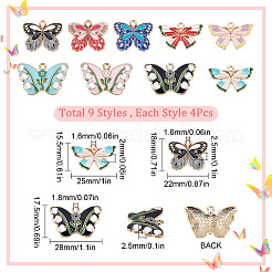 Подвески из сплава эмали 36шт 9 стиля&nbsp;ENAM-SC0002-89