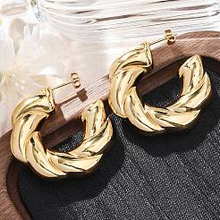 Серьги-гвоздики из нержавеющей стали 304 в форме буквы С для женщин&nbsp;EJEW-A125-04G