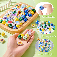 20 стиль печатных деревянных бусин&nbsp;WOOD-TA0002-65