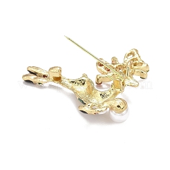 Брошь из оленя из сплава с пластиковой жемчужиной на рождество&nbsp;LS-JEWB-A004-03G