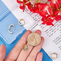 2 пара эмалевых толстых серег-колец с узором «тартан» для женщин&nbsp;EJEW-BBC0001-27A