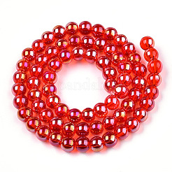 Гальванизируйте прозрачное стекло бисер нитей&nbsp;GLAA-T032-T6mm-AB09