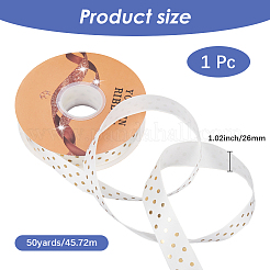 Полиэстеровая лента с золотым тиснением в горошек&nbsp;OCOR-WH20006-25B