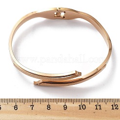 Ионное покрытие (ip) 304 нержавеющая сталь шарнирные браслеты для женщин&nbsp;BJEW-A011-22RG