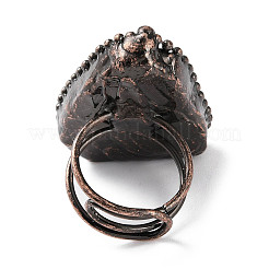 Регулируемые кольца с треугольниками из синтетической бирюзы&nbsp;RJEW-A041-07R