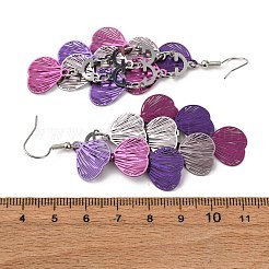 Серьги-подвески в форме сердца из нержавеющей стали 430&nbsp;EJEW-A137-09P-01